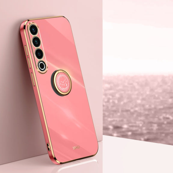 For Meizu 20 Pro 5G XINLI Straight Edge 6D Electroplate TPU Phone Case with Ring Holder(Hawthorn Red)