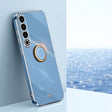 For Meizu 20 Pro 5G XINLI Straight Edge 6D Electroplate TPU Phone Case with Ring Holder(Celestial Blue) - Meizu by XINLI | Online Shopping South Africa | PMC TechLife | Buy Now Pay Later Mobicred