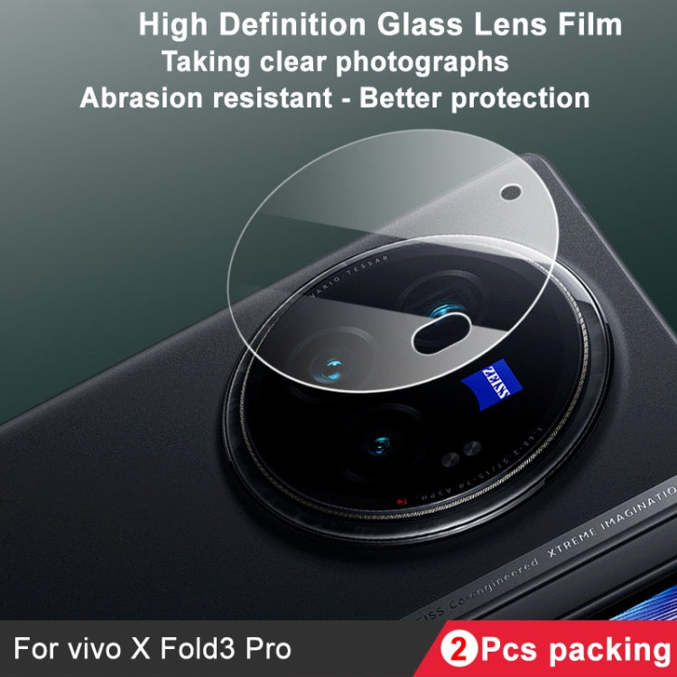 For vivo X Fold3 Pro 2pcs/Set imak HD Glass Rear Camera Lens Film
