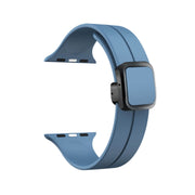 For Apple Watch Series 9 41mm Magnetic Square Buckle Silicone Watch Band(Blue)