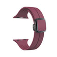 For Apple Watch Series 9 41mm Magnetic Square Buckle Silicone Watch Band(Wine Red) - Watch Bands by PMC TechLife | Online Shopping South Africa | PMC TechLife