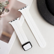 For Apple Watch SE 40mm Magnetic Square Buckle Silicone Watch Band(White)