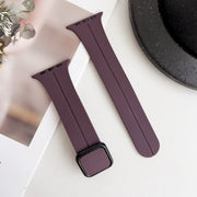 For Apple Watch 42mm Magnetic Square Buckle Silicone Watch Band(Fruit Purple)