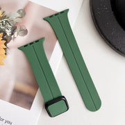 For Apple Watch 42mm Magnetic Square Buckle Silicone Watch Band(Alfalfa)