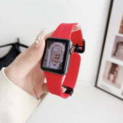 For Apple Watch 38mm Magnetic Square Buckle Silicone Watch Band(Red)