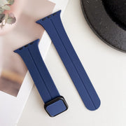 For Apple Watch 38mm Magnetic Square Buckle Silicone Watch Band(Midnight Blue)
