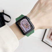 For Apple Watch Series 5 40mm Magnetic Square Buckle Silicone Watch Band(Dark Grey)