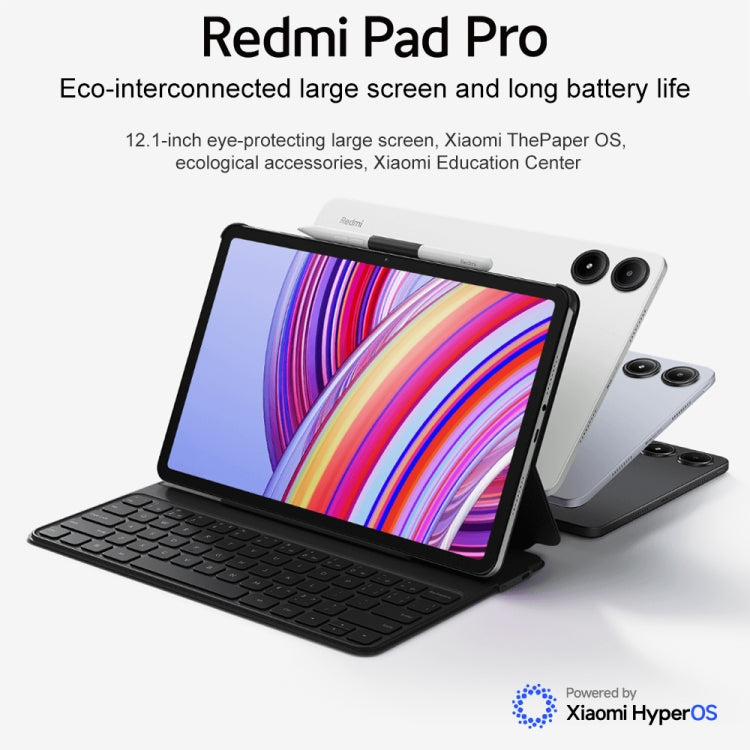 Xiaomi Redmi Pad Pro 12.1 inch Tablet PC, 8GB+128GB, HyperOS Qualcomm Snapdragon 7s Gen2 Octa Core, 10000mAh Battery(Dark Grey)