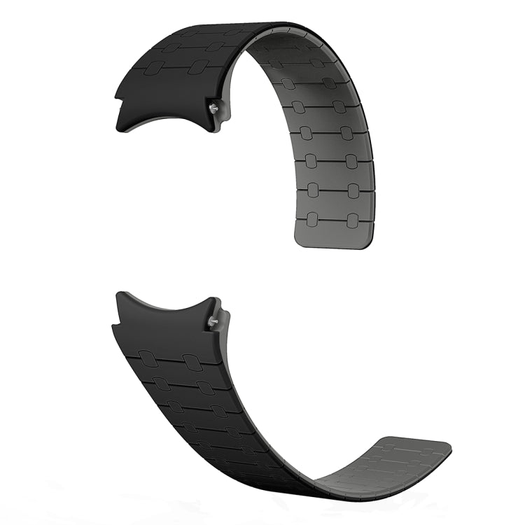 For Samsung Galaxy Watch 6 / 5 / 4 Two Color Loop Magnetic Silicone Watch Band(Black+Grey)