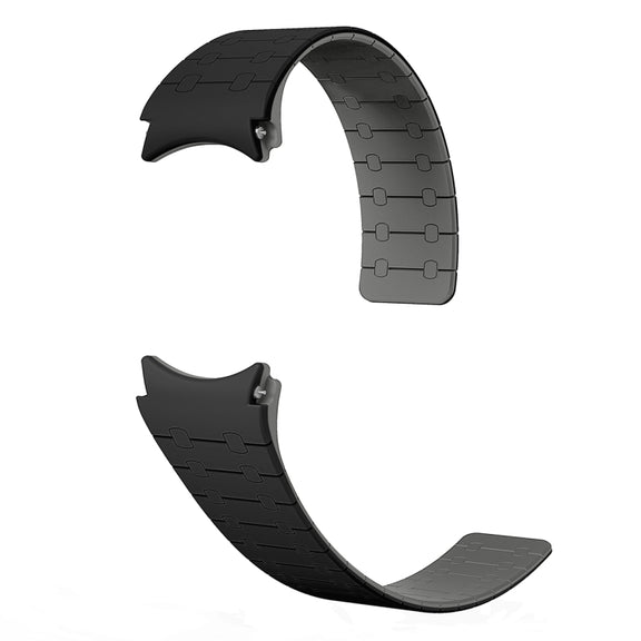 For Samsung Galaxy Watch 6 / 5 / 4 Two Color Loop Magnetic Silicone Watch Band(Black+Grey)