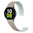 For Samsung Galaxy Watch 6 / 5 / 4 Two Color Loop Magnetic Silicone Watch Band(Khaki+Light Green) - Watch Bands by PMC TechLife | Online Shopping South Africa | PMC TechLife