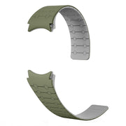 For Samsung Galaxy Watch 6 / 5 / 4 Two Color Loop Magnetic Silicone Watch Band(Green+Grey)
