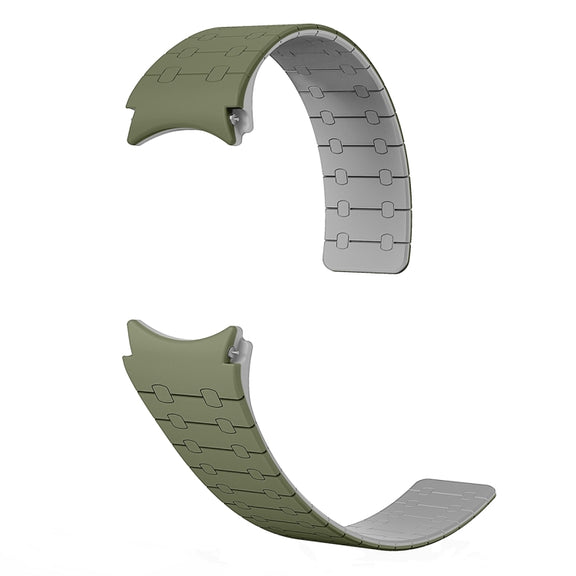 For Samsung Galaxy Watch 6 / 5 / 4 Two Color Loop Magnetic Silicone Watch Band(Green+Grey)
