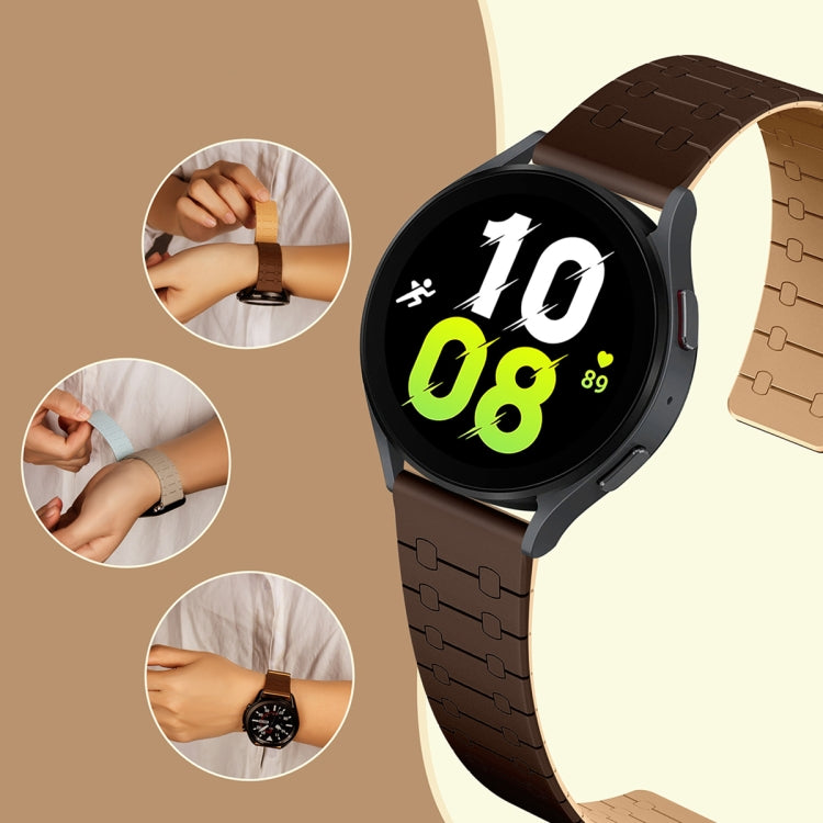 For Samsung Galaxy Watch 6 / 5 / 4 Two Color Loop Magnetic Silicone Watch Band(Black+Grey)