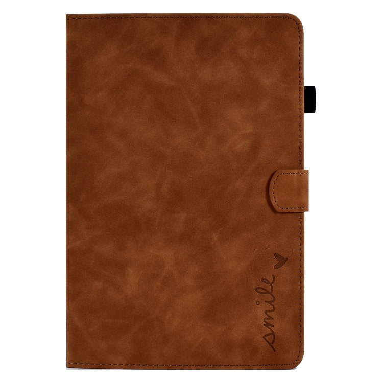 For Lenovo Tab M11 / Xiaoxin Pad 11 2024 Smile Embossed Smart Leather Tablet Case(Brown)