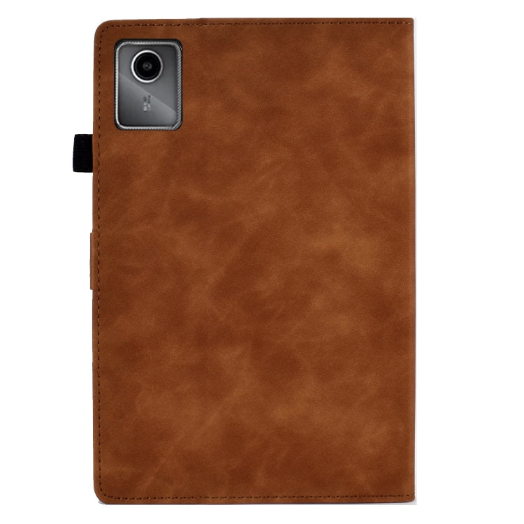 For Lenovo Tab M11 / Xiaoxin Pad 11 2024 Smile Embossed Smart Leather Tablet Case(Brown)