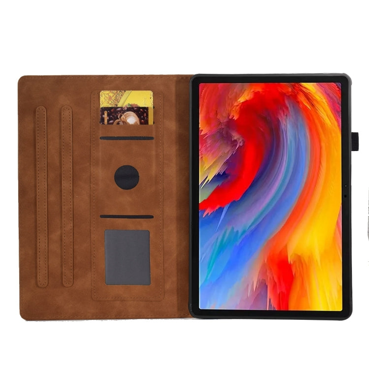 For Lenovo Tab M11 / Xiaoxin Pad 11 2024 Smile Embossed Smart Leather Tablet Case(Brown)