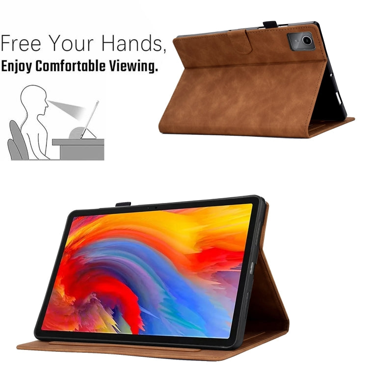 For Lenovo Tab M11 / Xiaoxin Pad 11 2024 Smile Embossed Smart Leather Tablet Case(Brown)