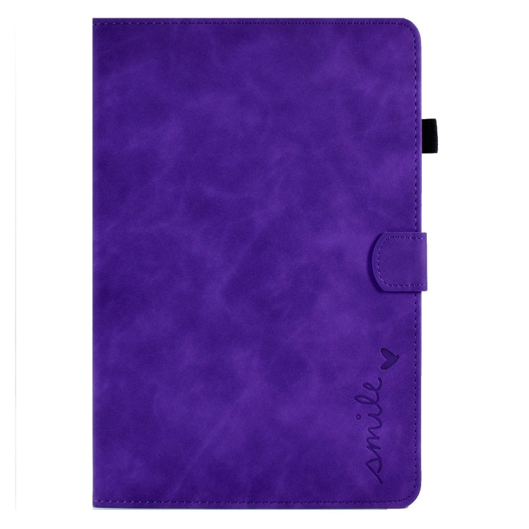 For Lenovo Tab M11 / Xiaoxin Pad 11 2024 Smile Embossed Smart Leather Tablet Case(Purple)