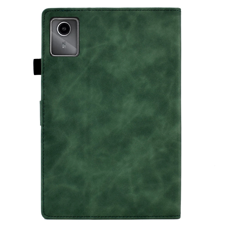 For Lenovo Tab M11 / Xiaoxin Pad 11 2024 Smile Embossed Smart Leather Tablet Case(Green)