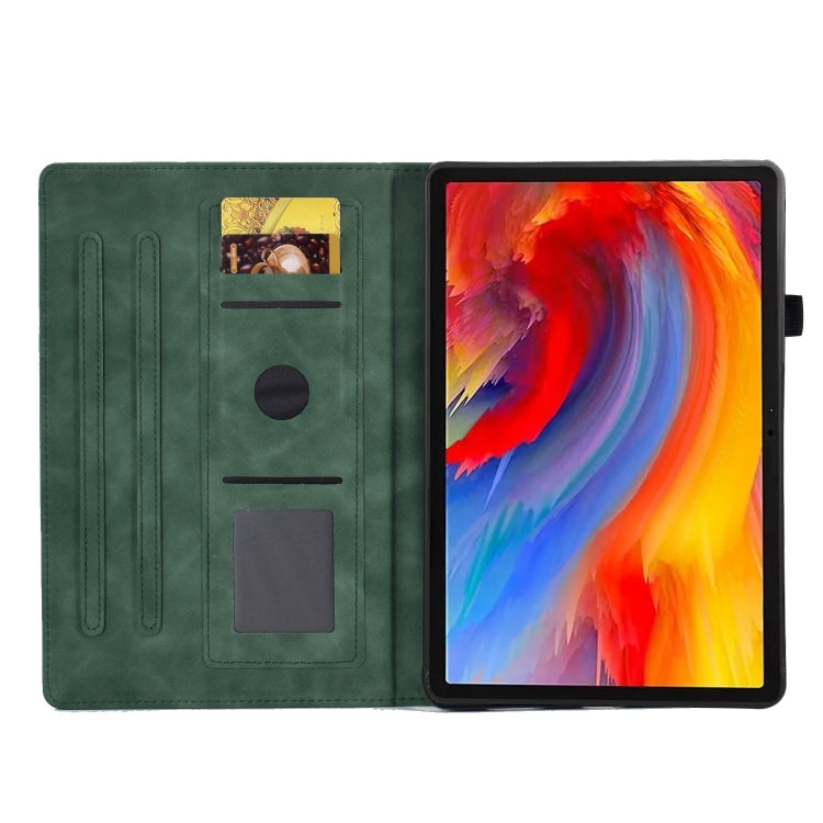 For Lenovo Tab M11 / Xiaoxin Pad 11 2024 Smile Embossed Smart Leather Tablet Case(Green)