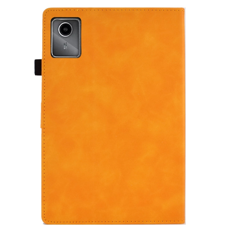 For Lenovo Tab M11 / Xiaoxin Pad 11 2024 Smile Embossed Smart Leather Tablet Case(Khaki)