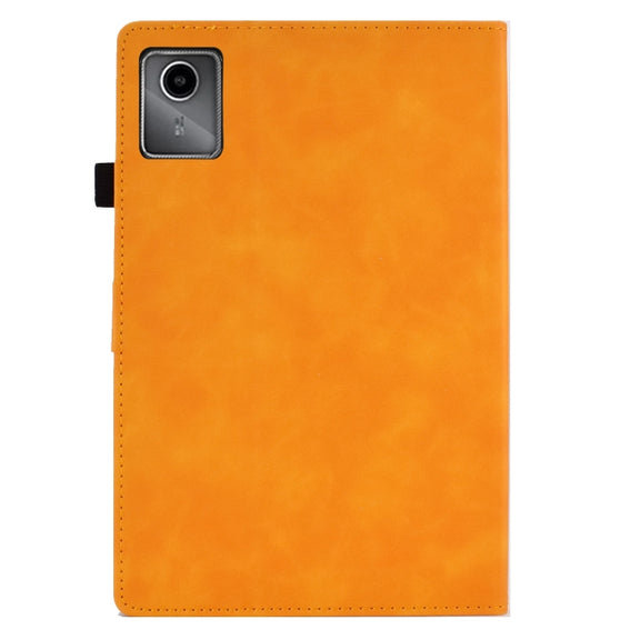 For Lenovo Tab M11 / Xiaoxin Pad 11 2024 Smile Embossed Smart Leather Tablet Case(Khaki)