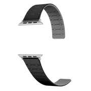 For Apple Watch 38mm Two Color Loop Magnetic Silicone Watch Band(Black+Grey)