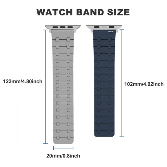 For Apple Watch SE 44mm Two Color Loop Magnetic Silicone Watch Band(Orange+Starlight)