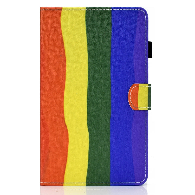 For Lenovo Tab M11 / Xiaoxin Pad 11 2024 Colored Drawing Sewing Pen Slot Leather Tablet Case(Rainbow)