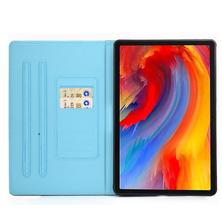 For Lenovo Tab M11 / Xiaoxin Pad 11 2024 Colored Drawing Sewing Pen Slot Leather Tablet Case(Deer Head)