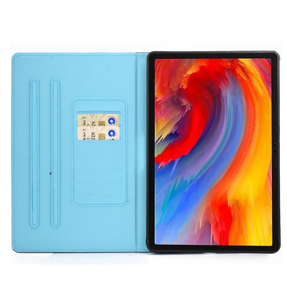 For Lenovo Tab M11 / Xiaoxin Pad 11 2024 Colored Drawing Sewing Pen Slot Leather Tablet Case(Deer Head)