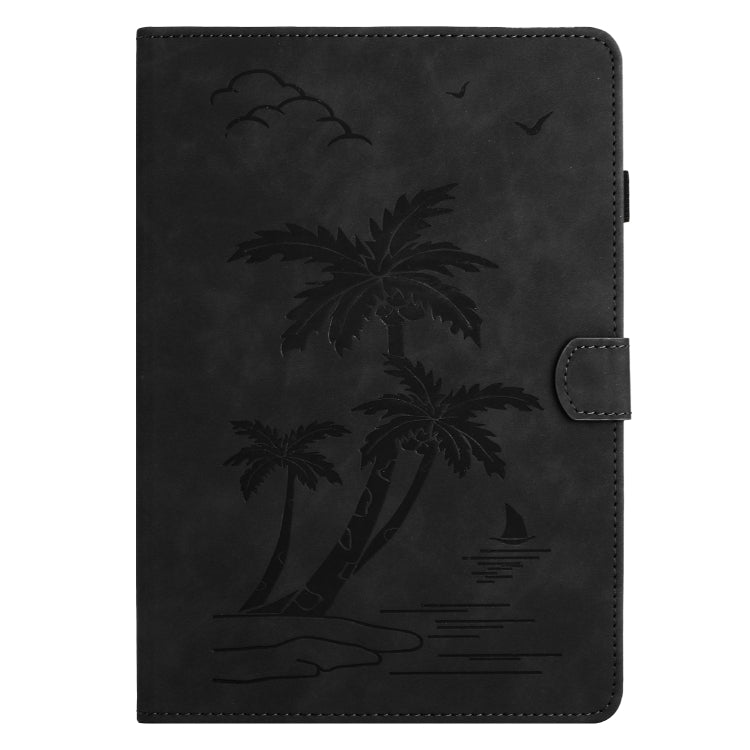 For 10 inch Universal Coconut Tree Embossed Leather Tablet Case(Black)