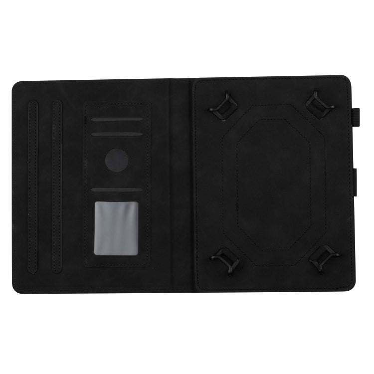 For 10 inch Universal Coconut Tree Embossed Leather Tablet Case(Black)