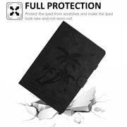 For 10 inch Universal Coconut Tree Embossed Leather Tablet Case(Black)