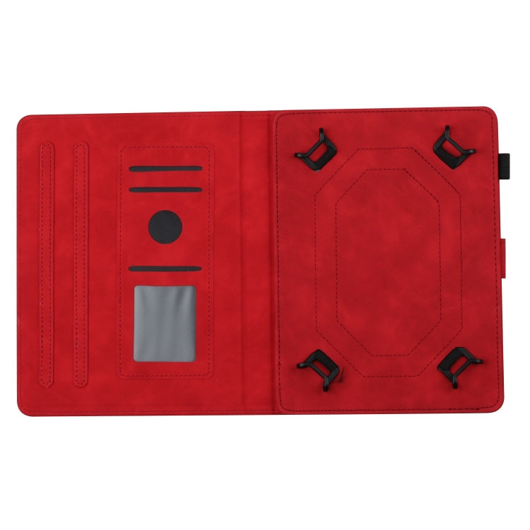 For 10 inch Universal Coconut Tree Embossed Leather Tablet Case(Red)