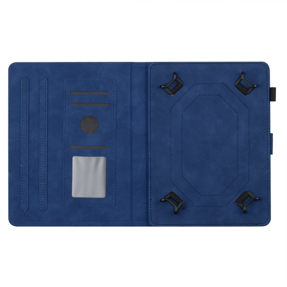 For 10 inch Universal Coconut Tree Embossed Leather Tablet Case(Blue)