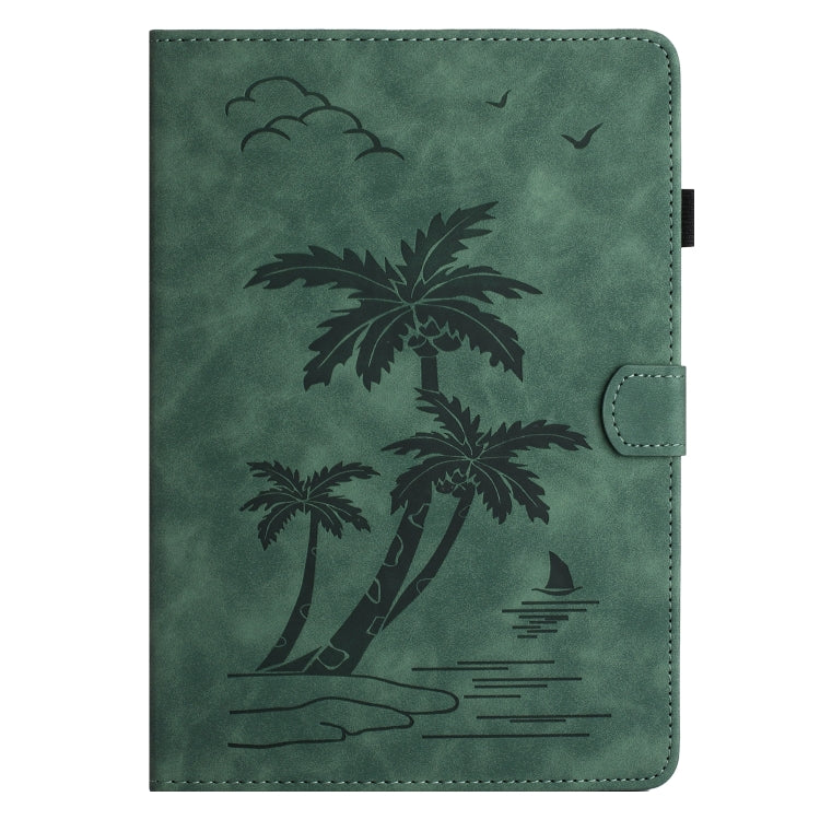For 10 inch Universal Coconut Tree Embossed Leather Tablet Case(Green)