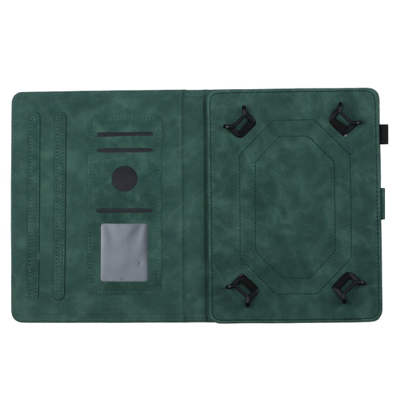 For 10 inch Universal Coconut Tree Embossed Leather Tablet Case(Green)
