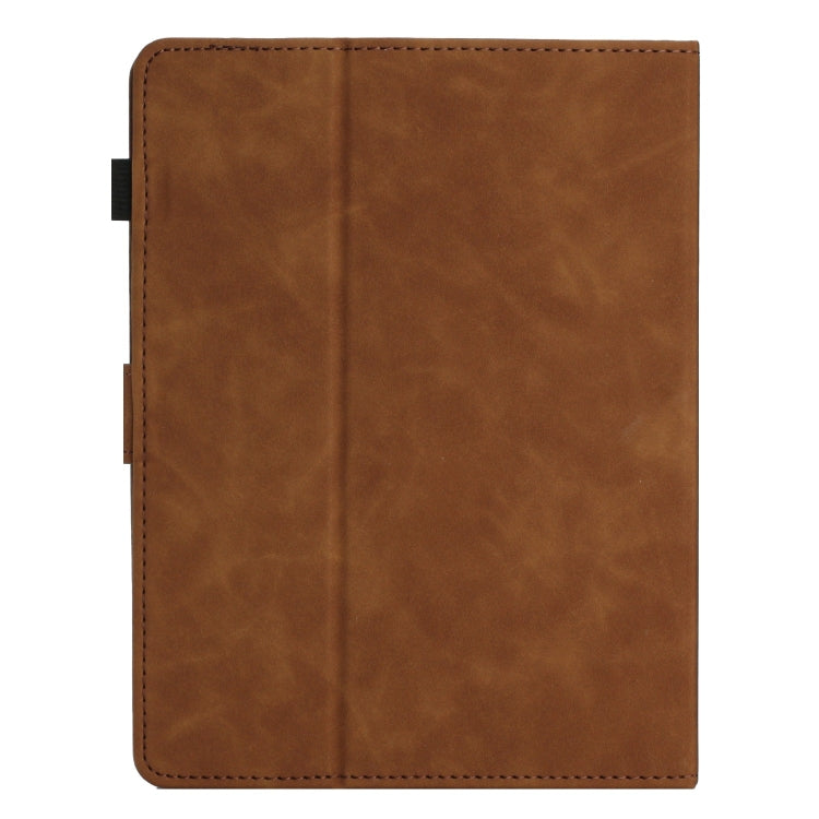 For 10 inch Universal Coconut Tree Embossed Leather Tablet Case(Brown)