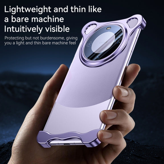 For Huawei Mate 60 Frameless Metal Corner Pad Phone Case with Lens Film(Green)