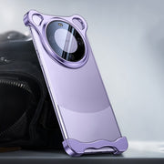 For Huawei Mate 60 Frameless Metal Corner Pad Phone Case with Lens Film(Purple)
