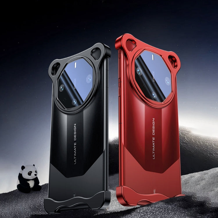 For Huawei Mate 60 RS Ultimate Frameless Metal Corner Pad Phone Case with Lens Film(Black)