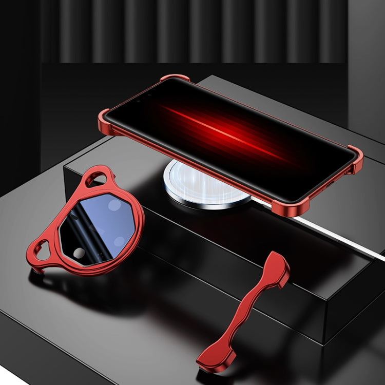 For Huawei Mate 60 RS Ultimate Frameless Metal Corner Pad Phone Case with Lens Film(Black)