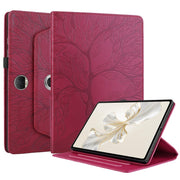 For Honor Pad 9 Tree Life Embossed Rotation Leather Tablet Case(Red)