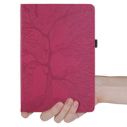 For Honor Pad 9 Tree Life Embossed Rotation Leather Tablet Case(Red)
