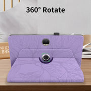 For Honor Pad 9 Tree Life Embossed Rotation Leather Tablet Case(Purple)