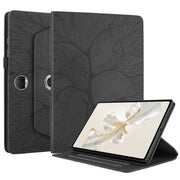 For Honor Pad 9 Tree Life Embossed Rotation Leather Tablet Case(Black)