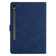 For Samsung Galaxy Tab S9 X710/X716B/X718U Coconut Tree Embossed Smart Leather Tablet Case(Blue)
