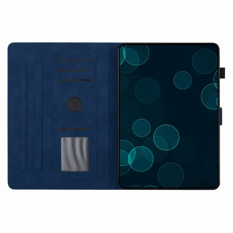 For Samsung Galaxy Tab S9 FE X510/X516B Coconut Tree Embossed Smart Leather Tablet Case(Blue)